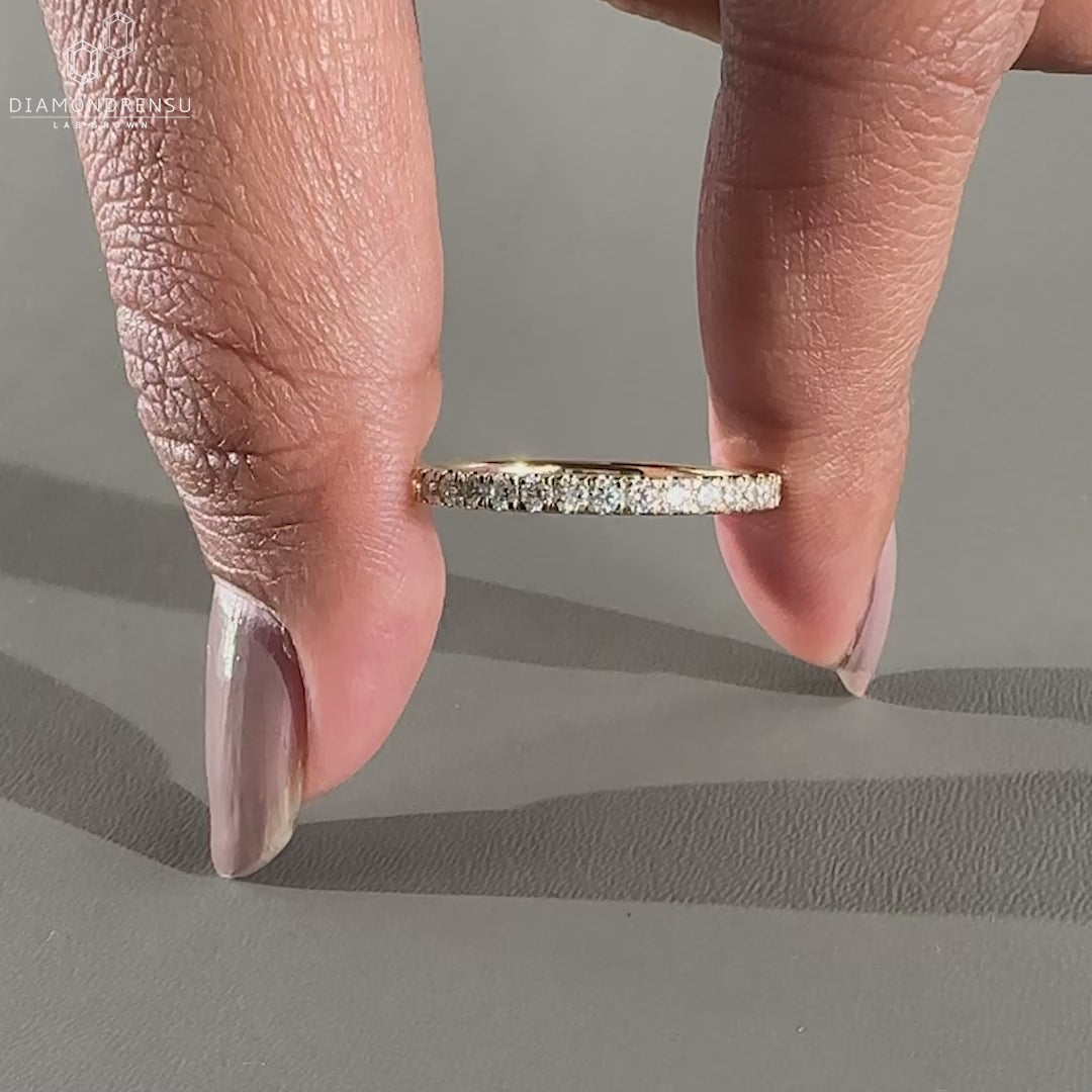 Round Brilliant Lab-Grown Diamond Half Eternity Wedding Band 0.34 TCW