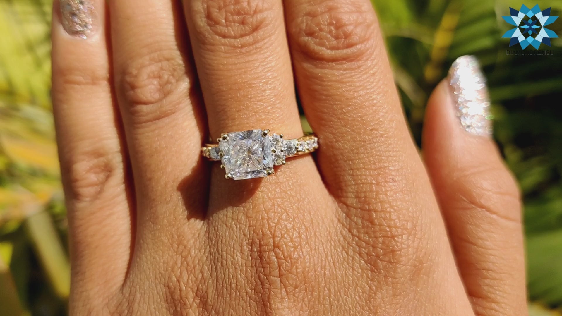 4.04 TCW Radiant Brilliant Cut Muse Moissanite Engagement Ring