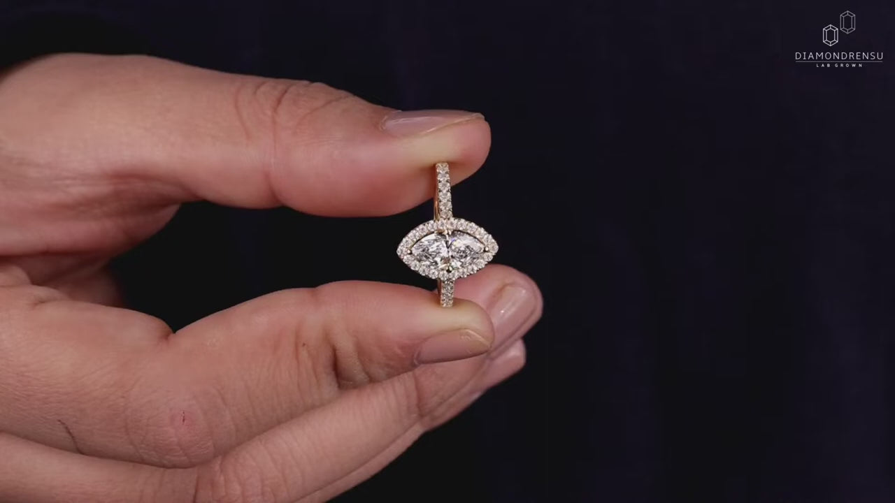 1.02 CT Marquise Cut Lab-Grown Diamond Ring