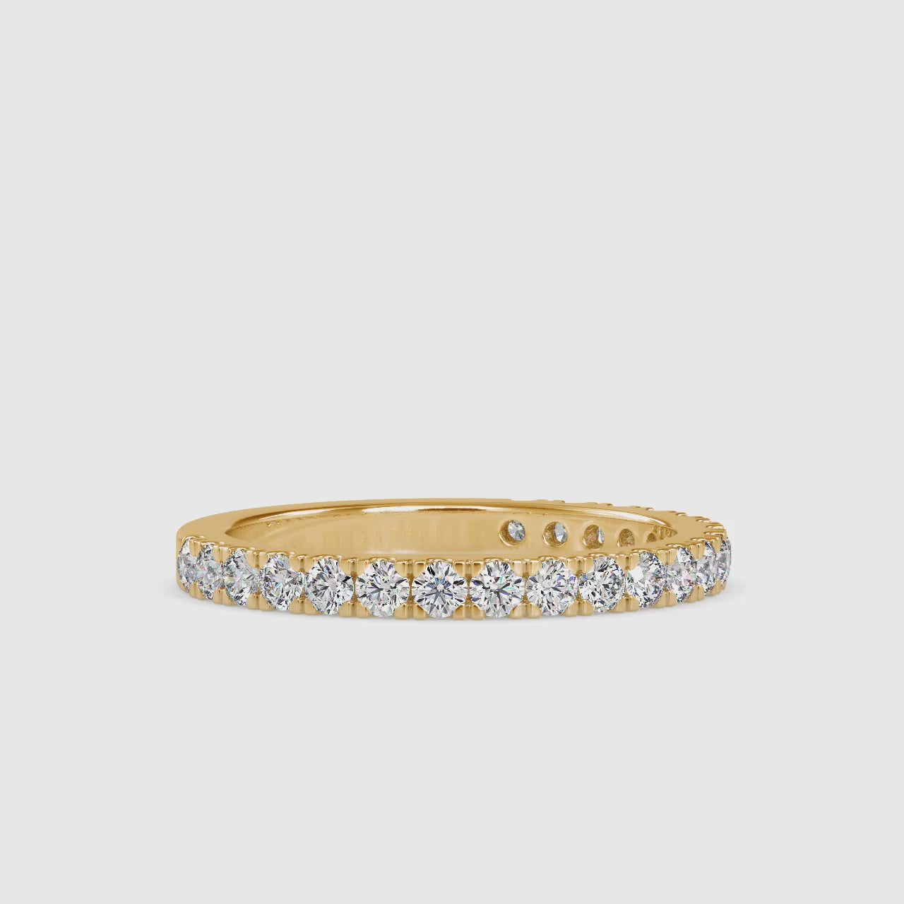 2.00 MM Round Brilliant Cut Three Quarter Moissanite Eternity Wedding Band