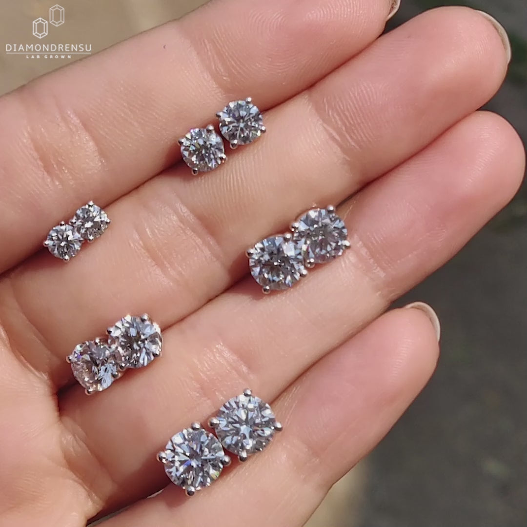 Round Brilliant Lab-Grown Diamond Stud Earrings 0.5 - 2.7 TCW