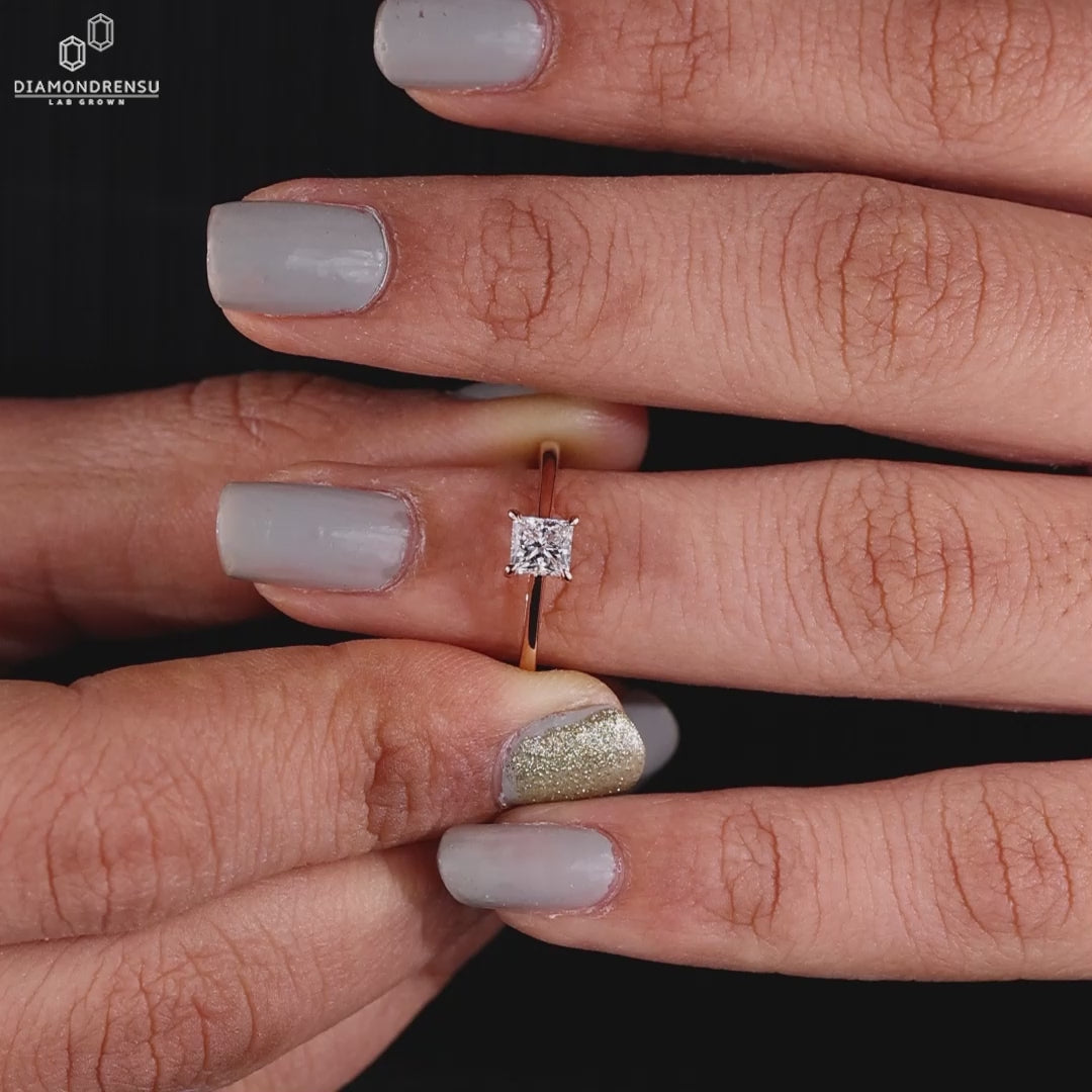 Princess Cut Lab-Grown Diamond Solitaire Ring 0.5 - 2 CT