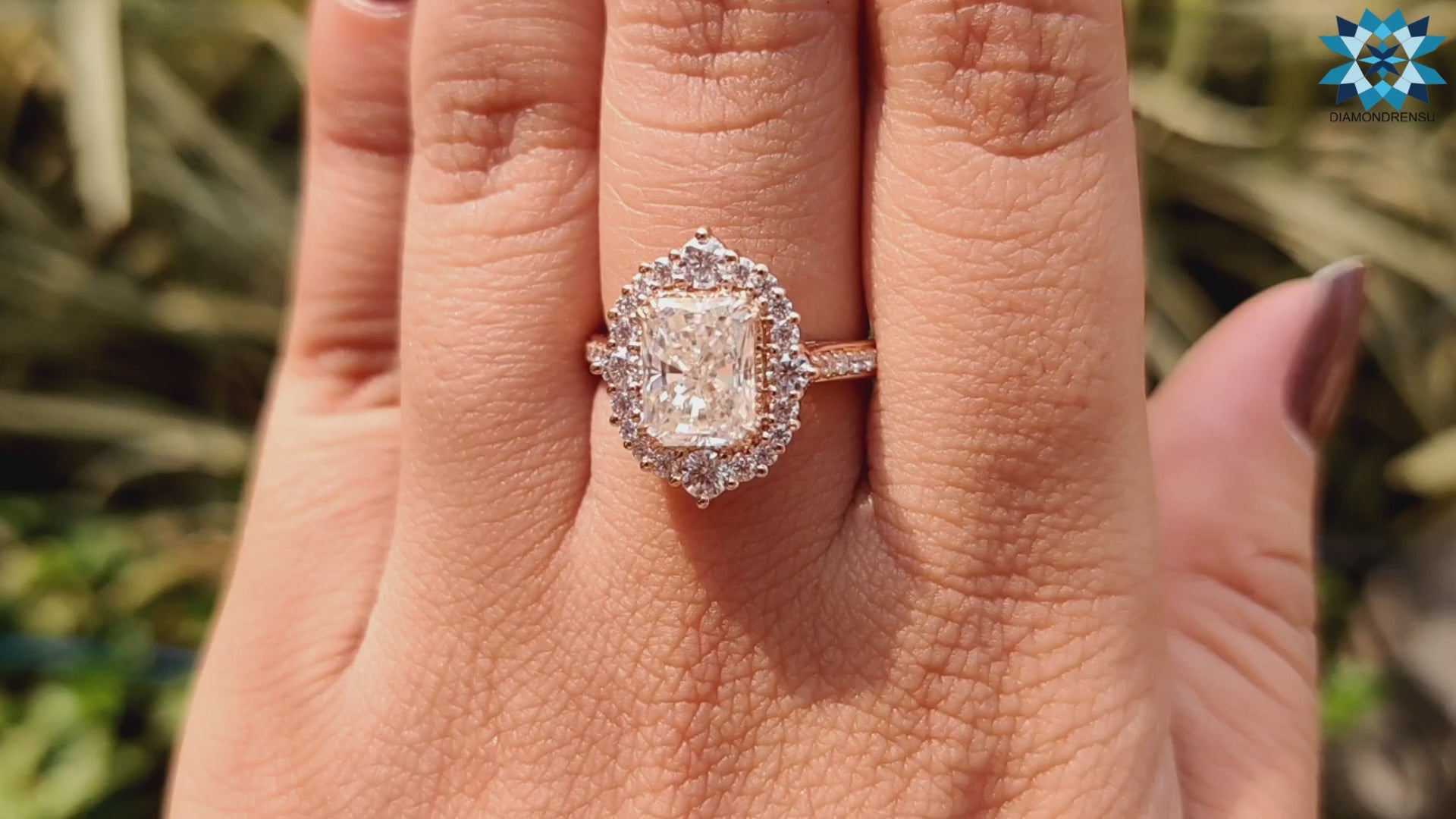 2.87 TCW Radiant Moissanite Antique Vintage Style Engagement Ring