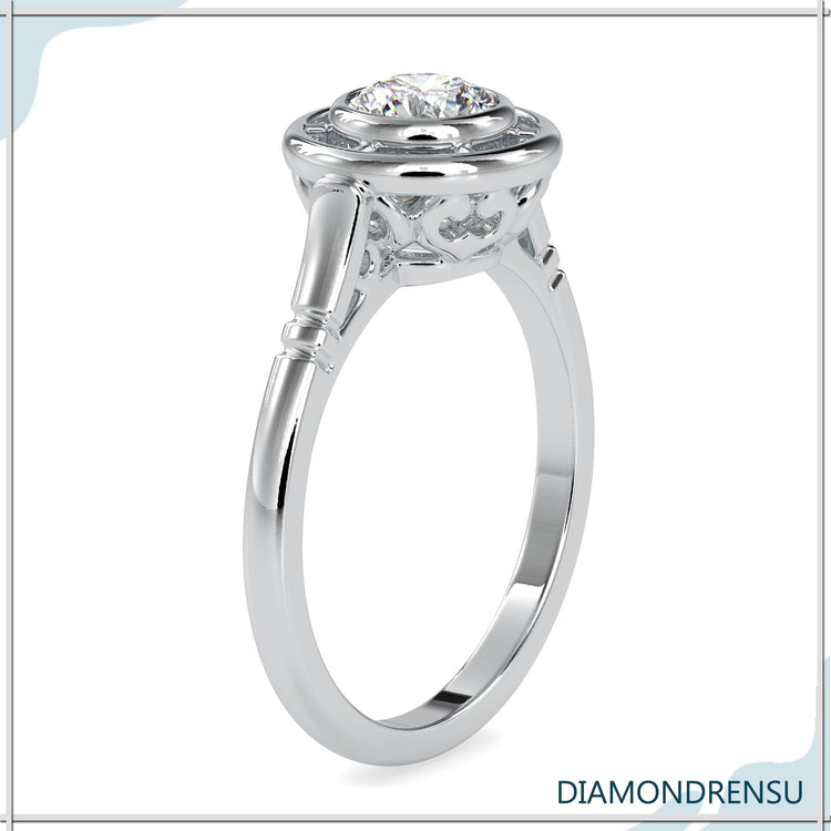 Cathedral engagement ring in a sophisticated, handcrafted design.