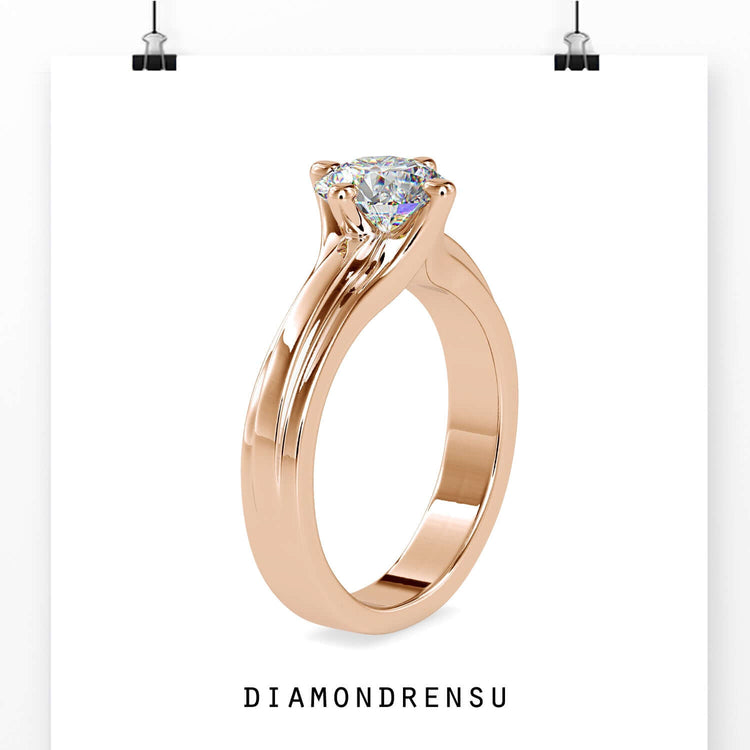 Simple solitaire engagement ring for understated elegance and charm.