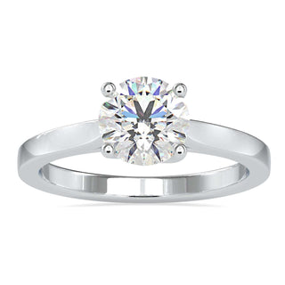Round brilliant cut diamond ring in a classic 4 prong setting.
