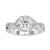 4 prong diamond ring with a bridge accent, available in rose gold, white gold, or yellow gold.