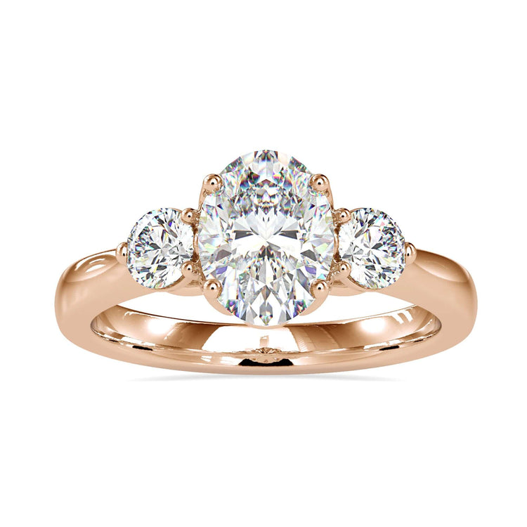 4 prong engagement ring with an oval cut diamond for secure and timeless beauty.