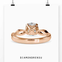 Round solitaire diamond ring designed for modern and classic appeal.