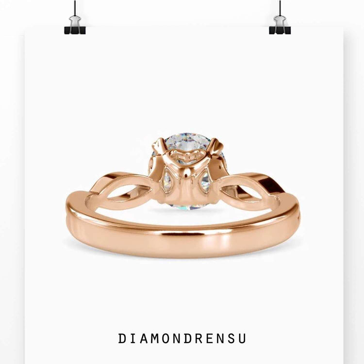 Round solitaire diamond ring designed for modern and classic appeal.
