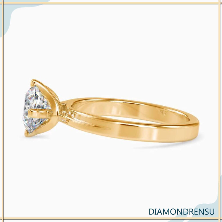 Round brilliant diamond ring in a classic 4 prong setting.