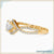 Diamondrensu engagement ring featuring a 2 carat round cut diamond in a twisted ring design.
