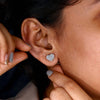 Heart Shape Lab Grown Diamond Stud Earrings for Women