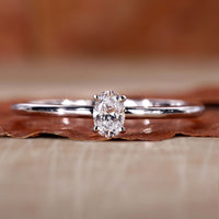 Oval Lab-Grown Diamond Solitaire Ring 0.2 CT