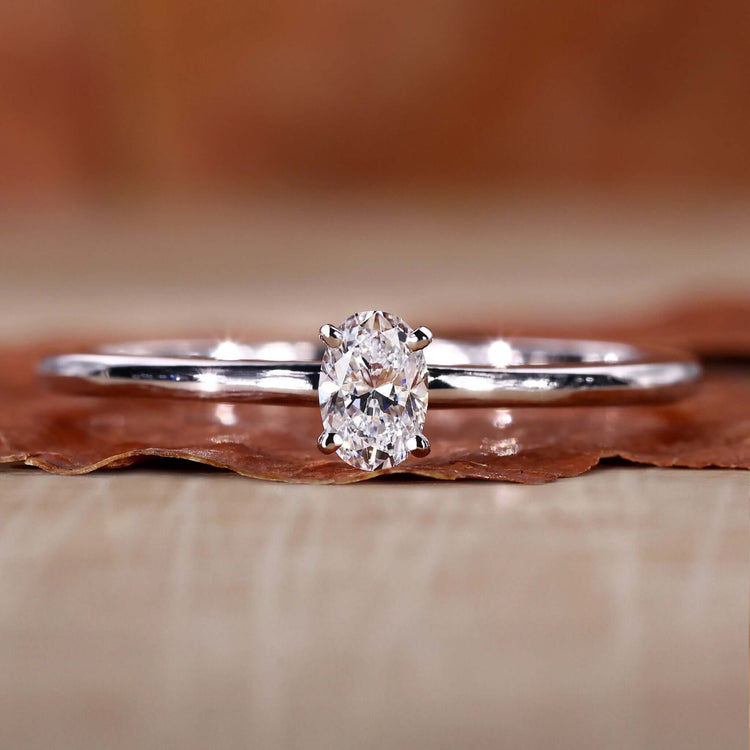 Petite Oval Lab-Grown Diamond Solitaire Ring