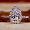 Pear Cut Lab-Grown Diamond Three Sided PavƩ Set Ring 1 CT
