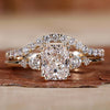 Radiant Cut Five Stone Lab Grown Diamond Bridal Wedding Set
