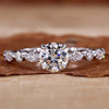 Round Brilliant Cut Lab-Grown Diamond Marquise Pavé Ring 0.8 - 2 CT