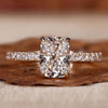 Elongated Cushion Cut Lab-Grown Diamond Hidden Halo Pavé Ring 1 - 2 CT