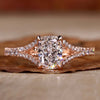 Elongated Cushion Cut Lab-Grown Diamond Split Shank Pavé Ring 1 - 2 CT