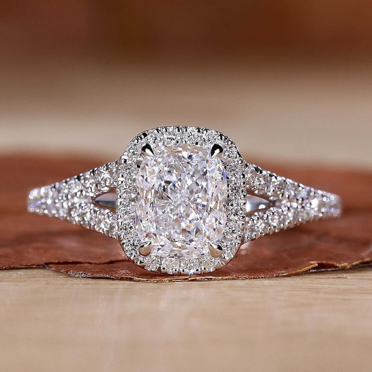 Hidden Halo Engagement Ring - Front View