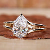 Pear Cut Lab-Grown Diamond Hidden Halo Split Shank Ring 1 - 2 CT