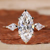 Marquise Cut with Side Kite Cut Lab-Grown Diamond Ring 1 - 3 CT