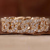 Round Cut Lab-Grown Diamond Miami Cuban Link Chain Ring 1 TCW