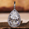 Pear Cut Lab-Grown Diamond Pavé Halo Pendant 1 CT