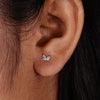 Marquise Diamond Stud Earrings - Lab Grown Diamond Tiny Flower Studs