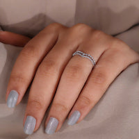 Lab Grown Diamond Wedding Band on a hand