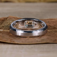 Emerald Cut Lab-Grown Diamond Bezel Setting Men's Ring 1 - 2 CT