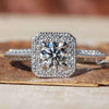 0.50 CT Round Cut Vintage Halo Lab-Grown Diamond Ring