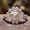 Antique 1.79 TW Jubilee Cut Cathedral Setting Moissanite Halo Engagement Ring