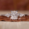 Radiant Cut Lab-Grown Diamond Kite Cut Side Stone Ring 1 CT