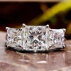Princess Cut Moissanite Three Stone Ring 3.5 TCW