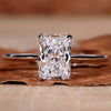 Radiant Cut Lab-Grown Diamond Solitaire Curved Setting Ring 0.5 - 3 CT