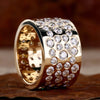 Round Brilliant Lab-Grown Diamond Cigar/Wide Chunky Cocktail Ring 3.9 TCW