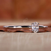 Oval Lab-Grown Diamond Solitaire Ring 0.2 CT