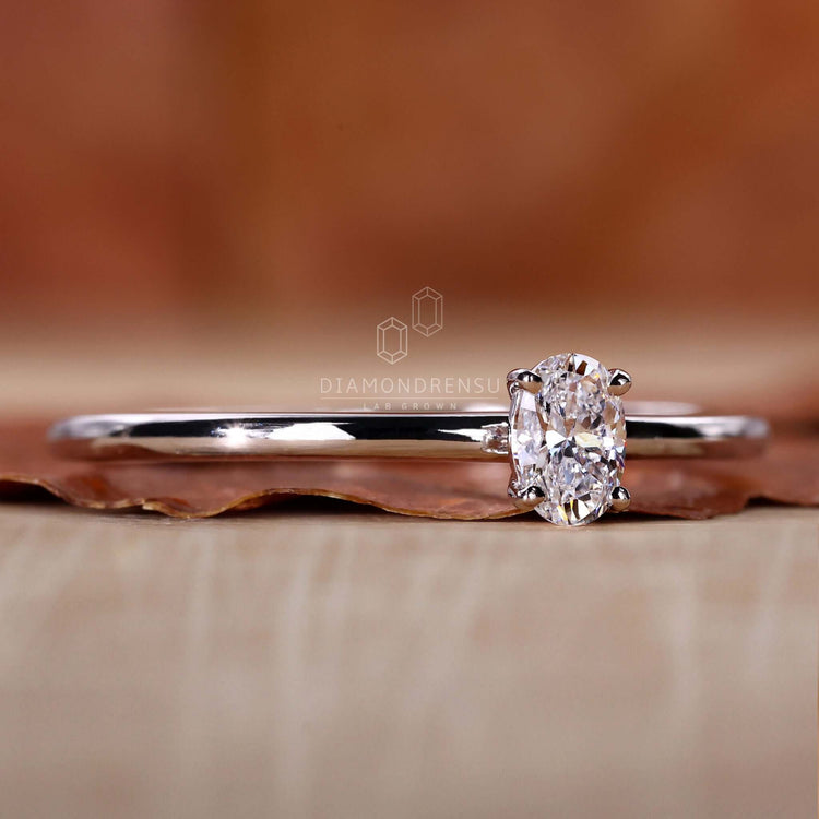 Petite Oval Lab-Grown Diamond Solitaire Ring