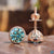 cyan blue moissanite earrings