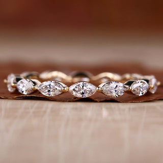 marquise cut lab grown diamond band