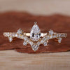 Pear Cut Lab-Grown Diamond Chevron Style Ring 0.1 CT