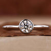 Round Lab-Grown Diamond Bezel Set Solitaire Ring 0.2 - 2 CT