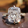 Cushion Cut Moissanite Pavé Hidden Halo Compass Setting Ring 5.5 CT