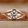 Round Lab-Grown Diamond Solitaire Eye Shape Ring 0.5 - 1 CT