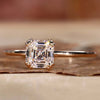 Asscher Cut Lab-Grown Diamond Solitaire Fishtail Prongs Ring 1 - 2 CT