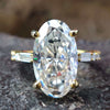 Oval Cut Near Colorless Moissanite Ring, 8.33 CT Oval Moissanite Engagement Ring