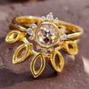 0.51 TW Round Rose Cut Cluster Tapered Band Lovely Moissanite Bridal Set