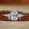 Radiant Cut Lab-Grown Diamond Three Stone Ring 1 - 2 CT